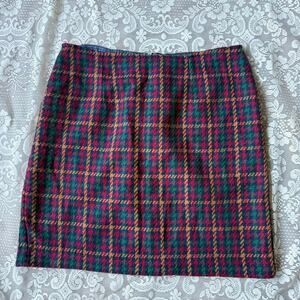 Vintage burgundy blue and tan skirt